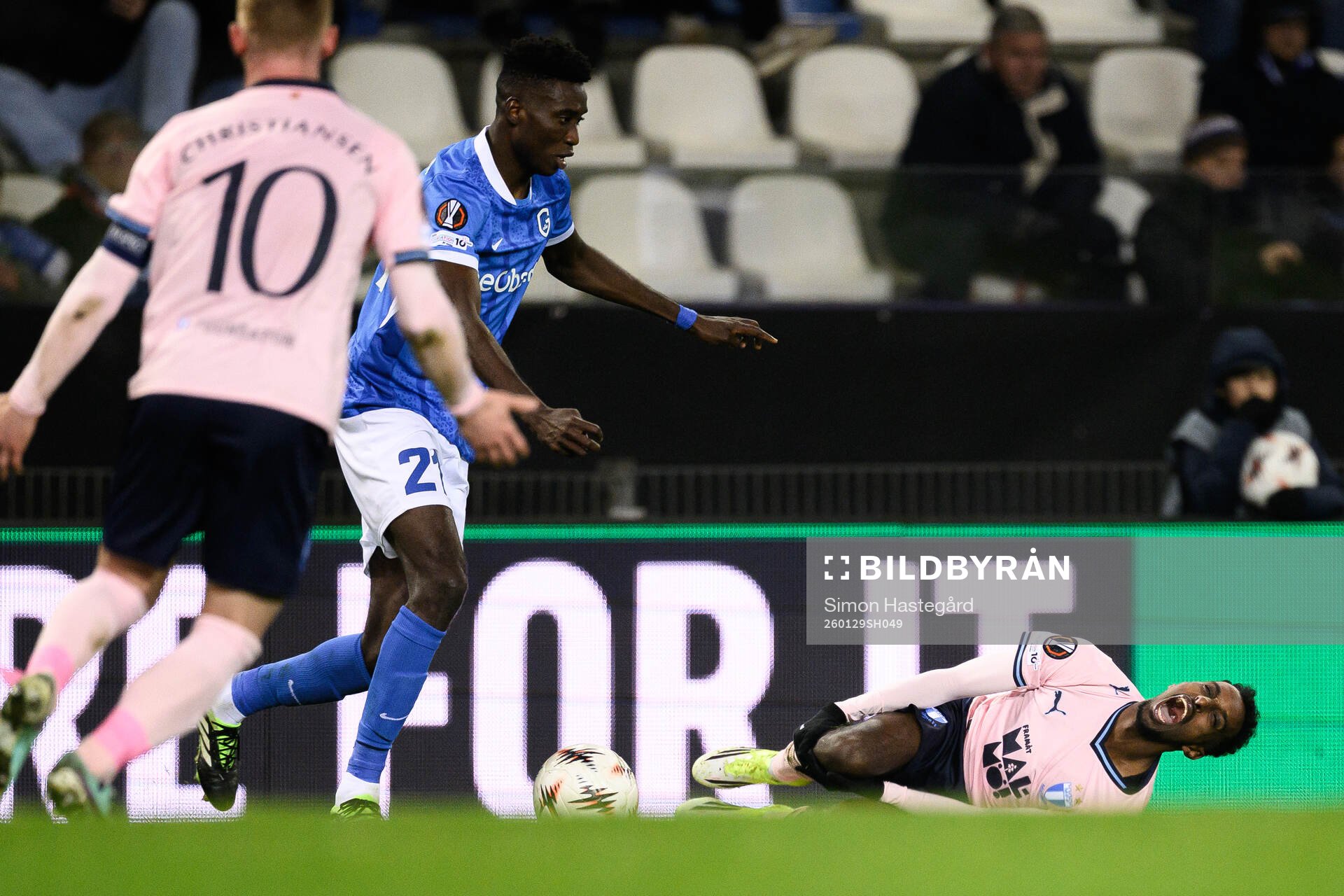Taha Ali of Malmö FF in pain