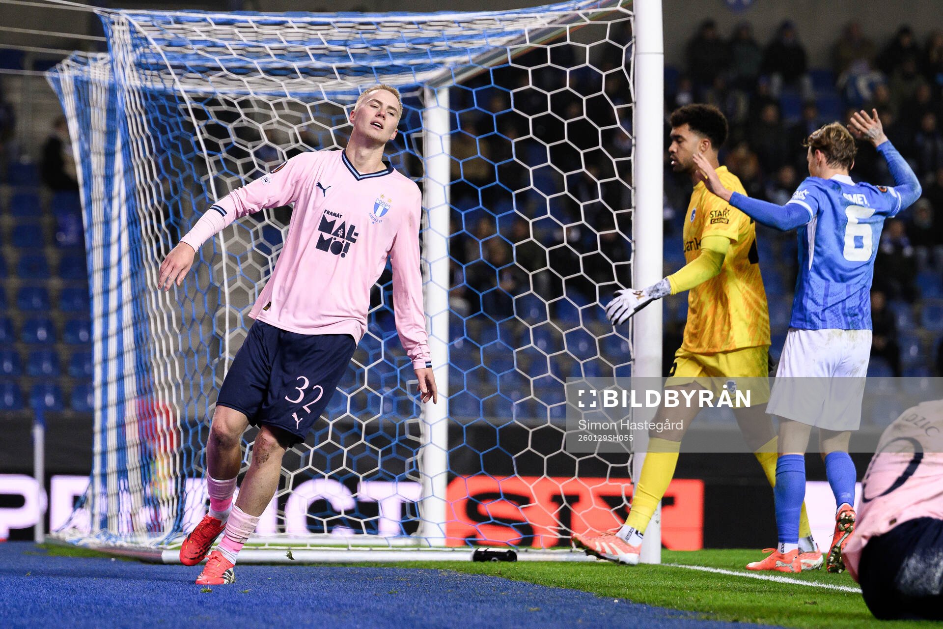 Daniel Gudjohnsen of Malmö FF looks dejected