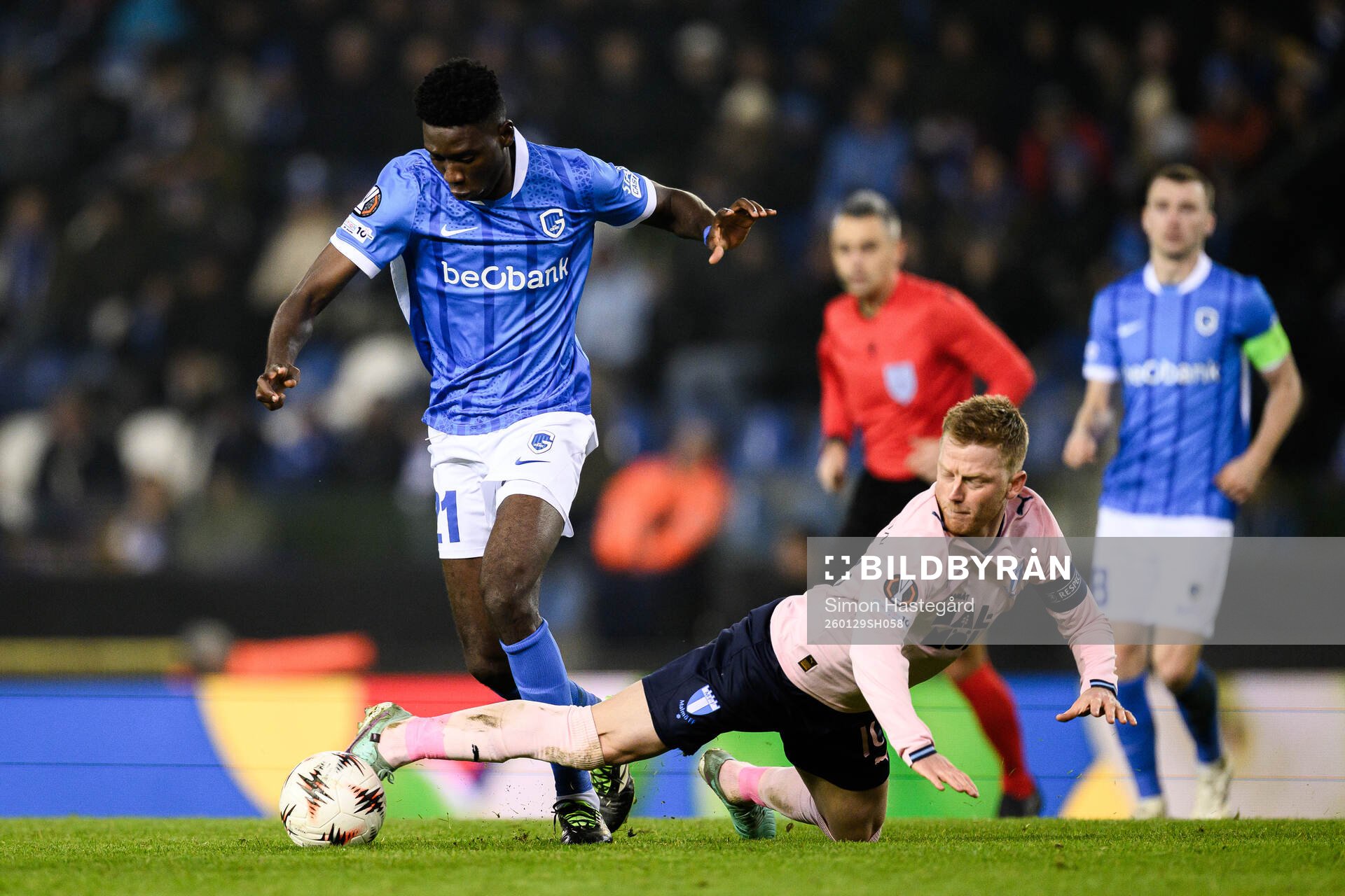 Ibrahima Sory Bangoura of KRC Genk and Anders Christiansen