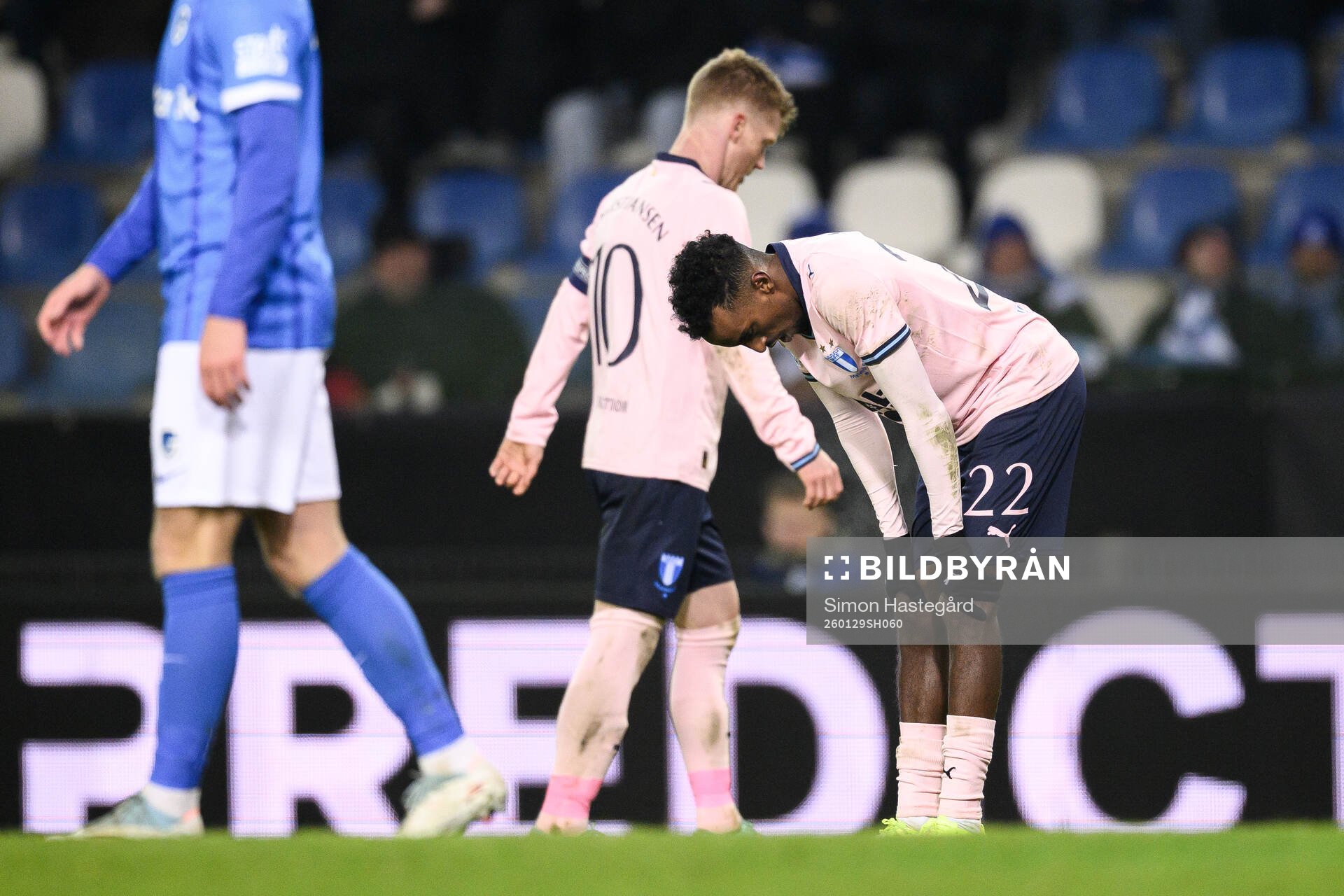 Taha Ali of Malmö FF looks dejected