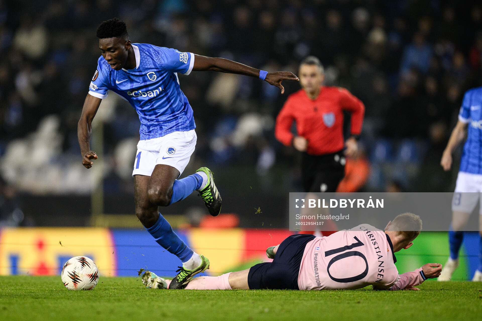 Ibrahima Sory Bangoura of KRC Genk and Anders Christiansen