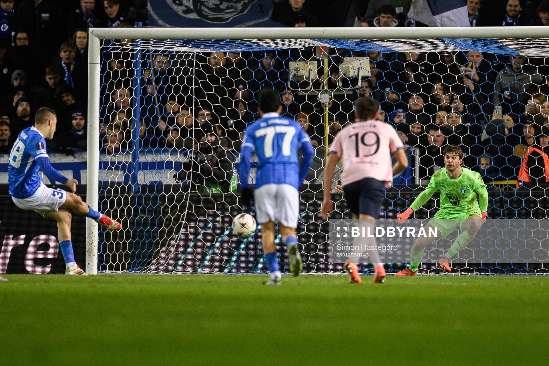 Daan Heymans of KRC Genk scores the 1-1 goal behind