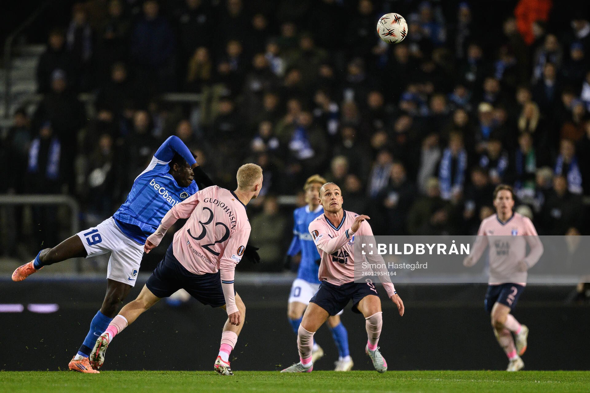 Yaimar Medina of KRC Genk against Daniel Gudjohnsen and