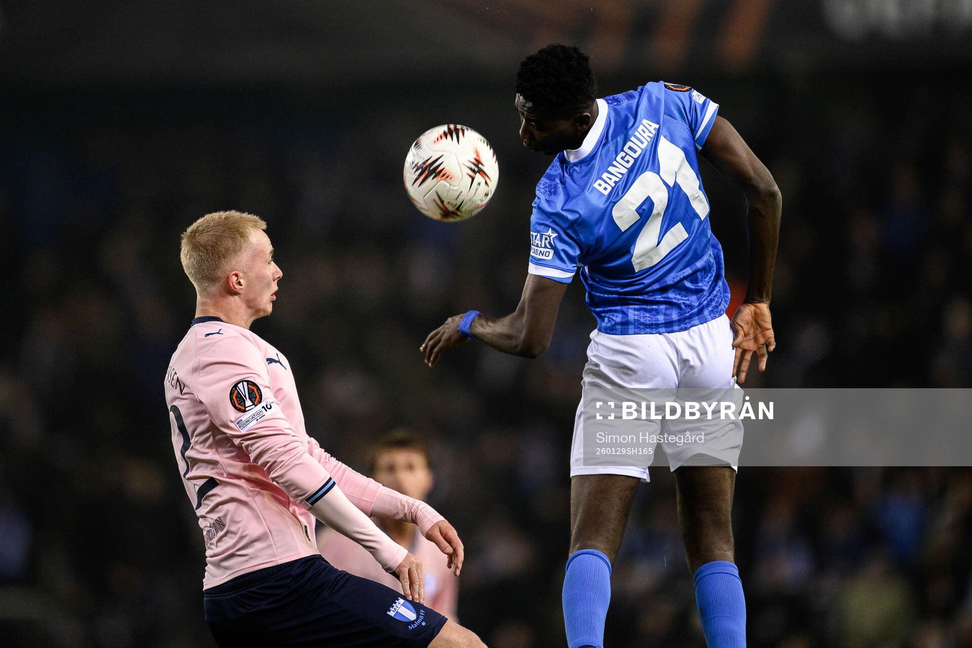 Daniel Gudjohnsen of Malmö FF and Ibrahima Sory Bangoura