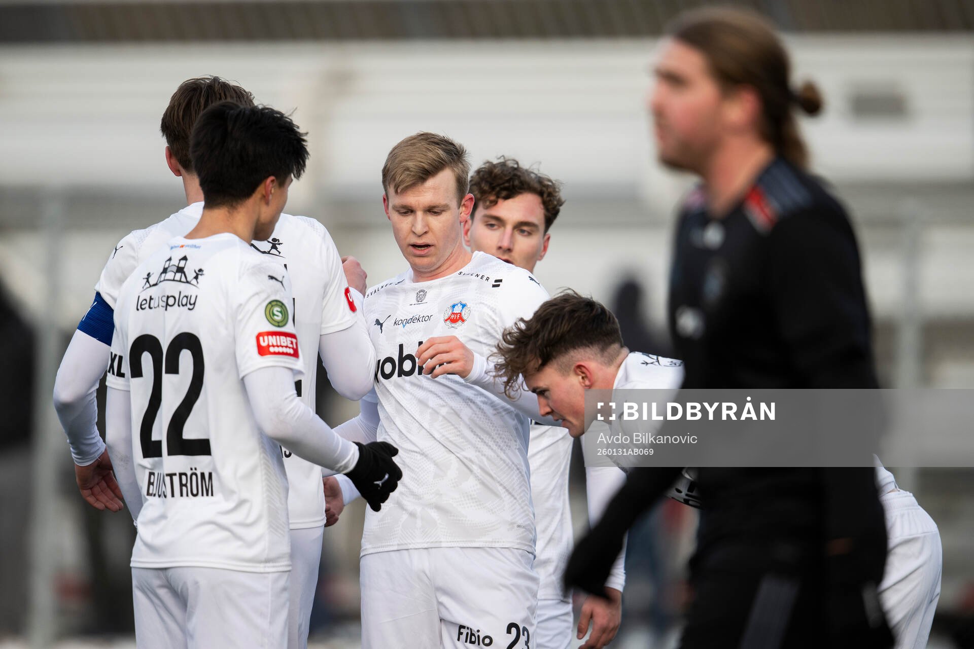 Helsingborgs William Westerlund jublar medan Ängelholms