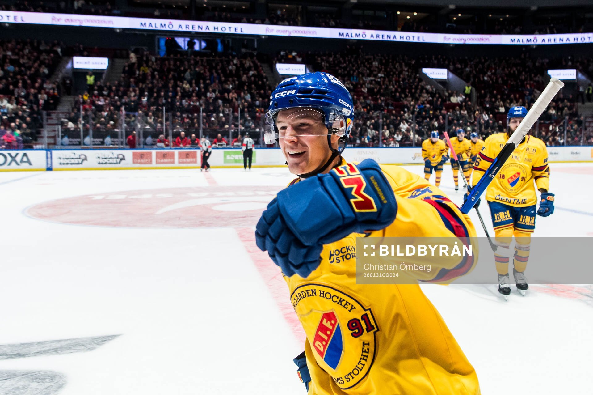 Djurgårdens Gustav Lindström jublar