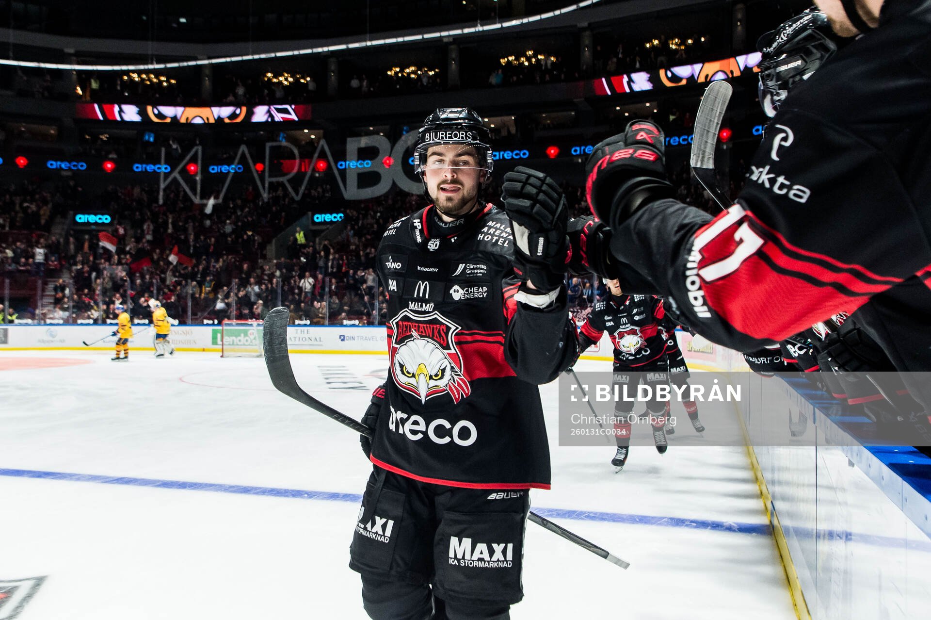 Malmö Redhawks Seth Barton jublar