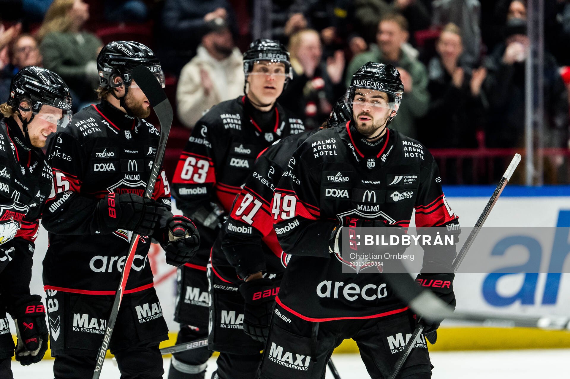 Malmö Redhawks Seth Barton jublar