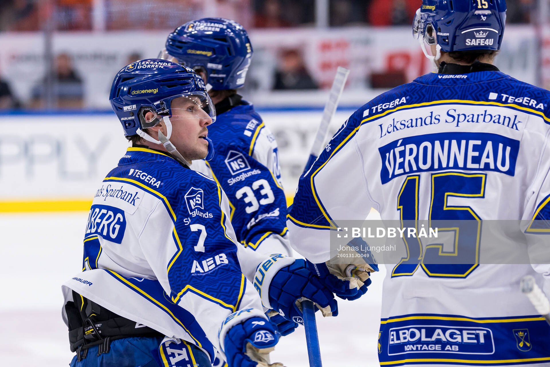 Leksands Marcus Karlberg och Max Veronneau jublar
