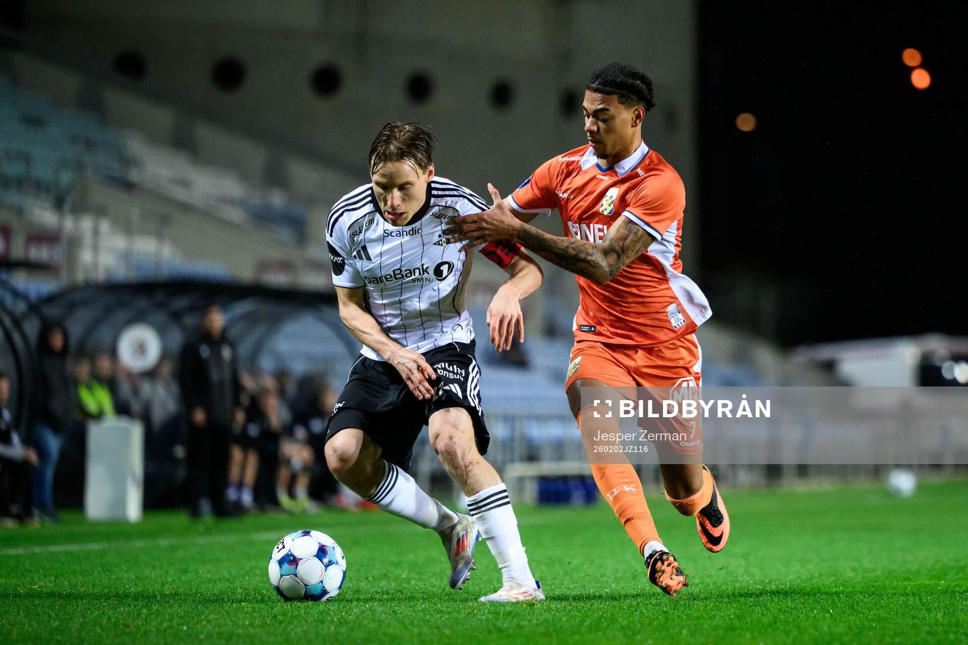 Jonas Svensson of Rosenborg and Sebastian Clemmensen of IFK