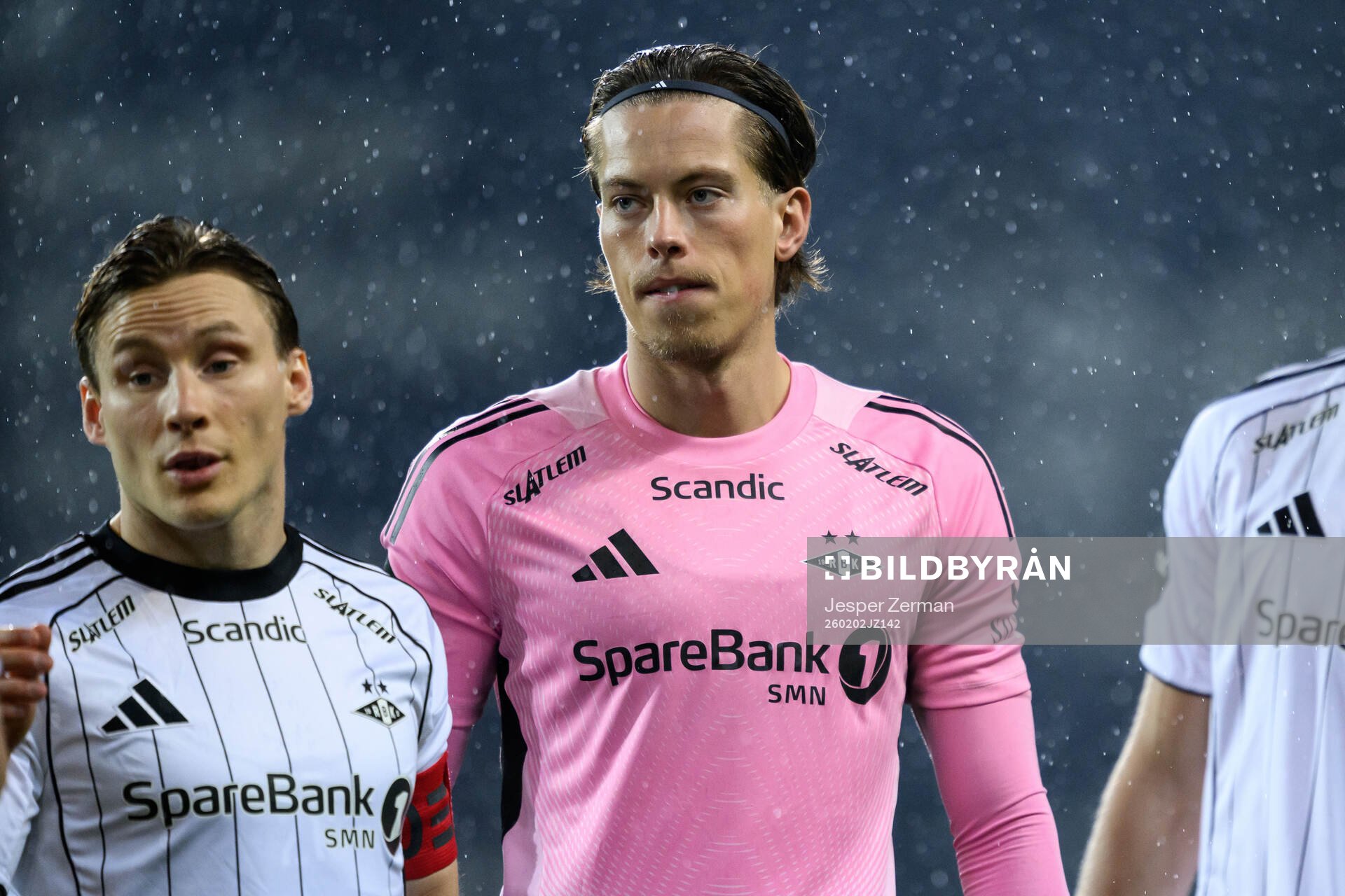 Jonas Svensson and goalkeeper Leopold Wahlstedt of Rosenborg