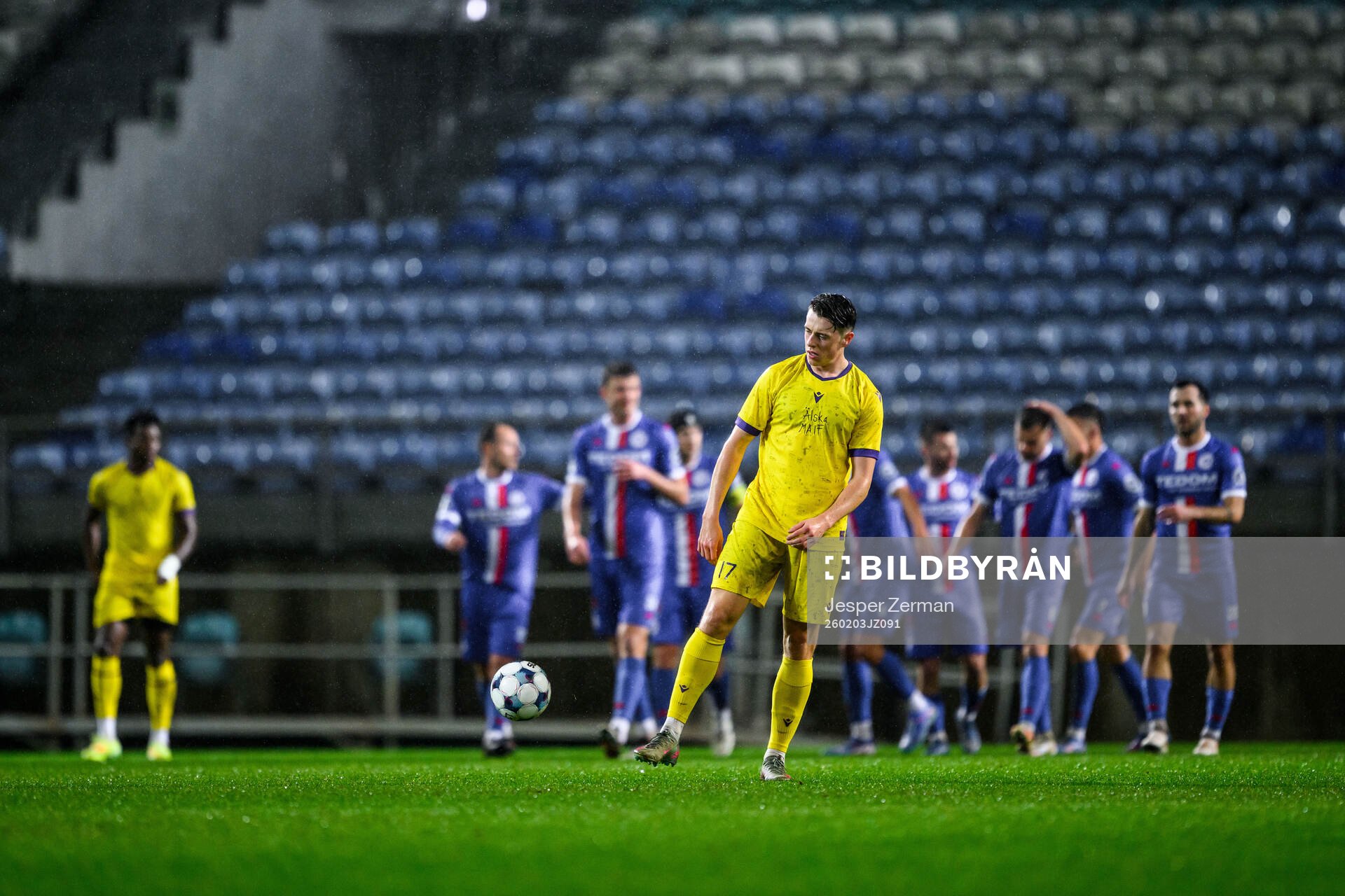 Elliot Stroud of Mjällby looks dejected