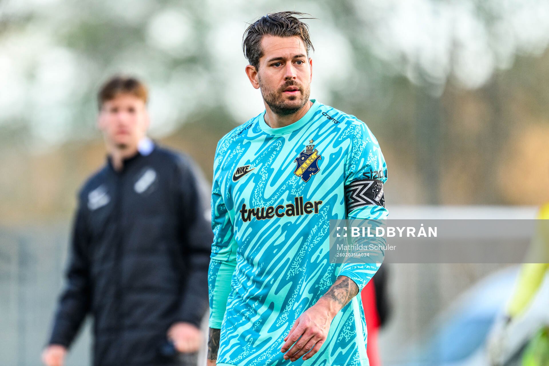 Goalkeeper Kristoffer Nordfeldt of AIK looks dejected