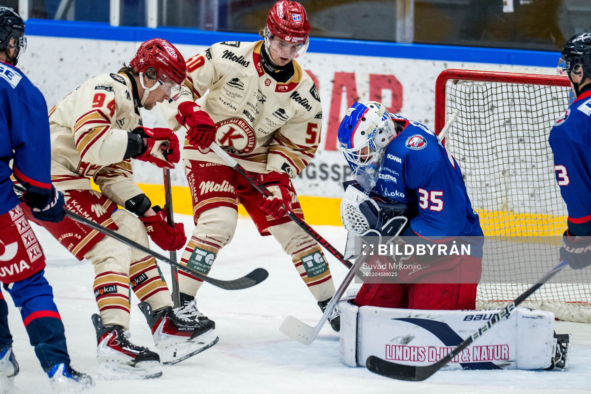 Kalmars Albin Storm och Oskarshamns målvakt Olof Glifford