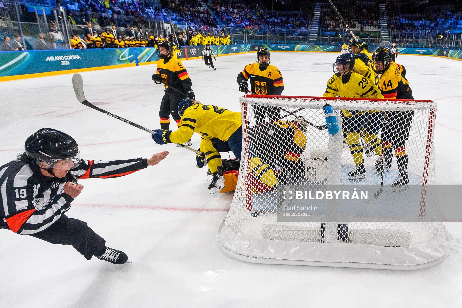 Lina Ljungblom of Sweden scores the 1-1 goal in the women's