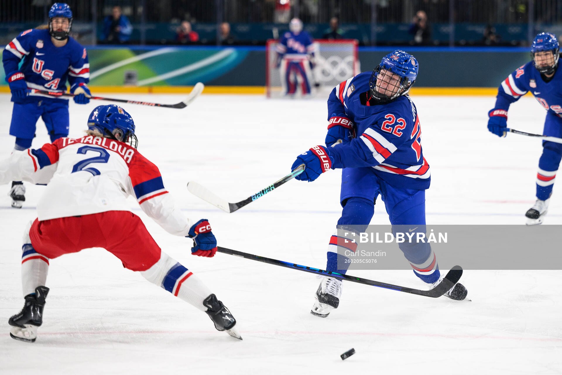 Tessa Janecke of USA in the women's ice hockey game between