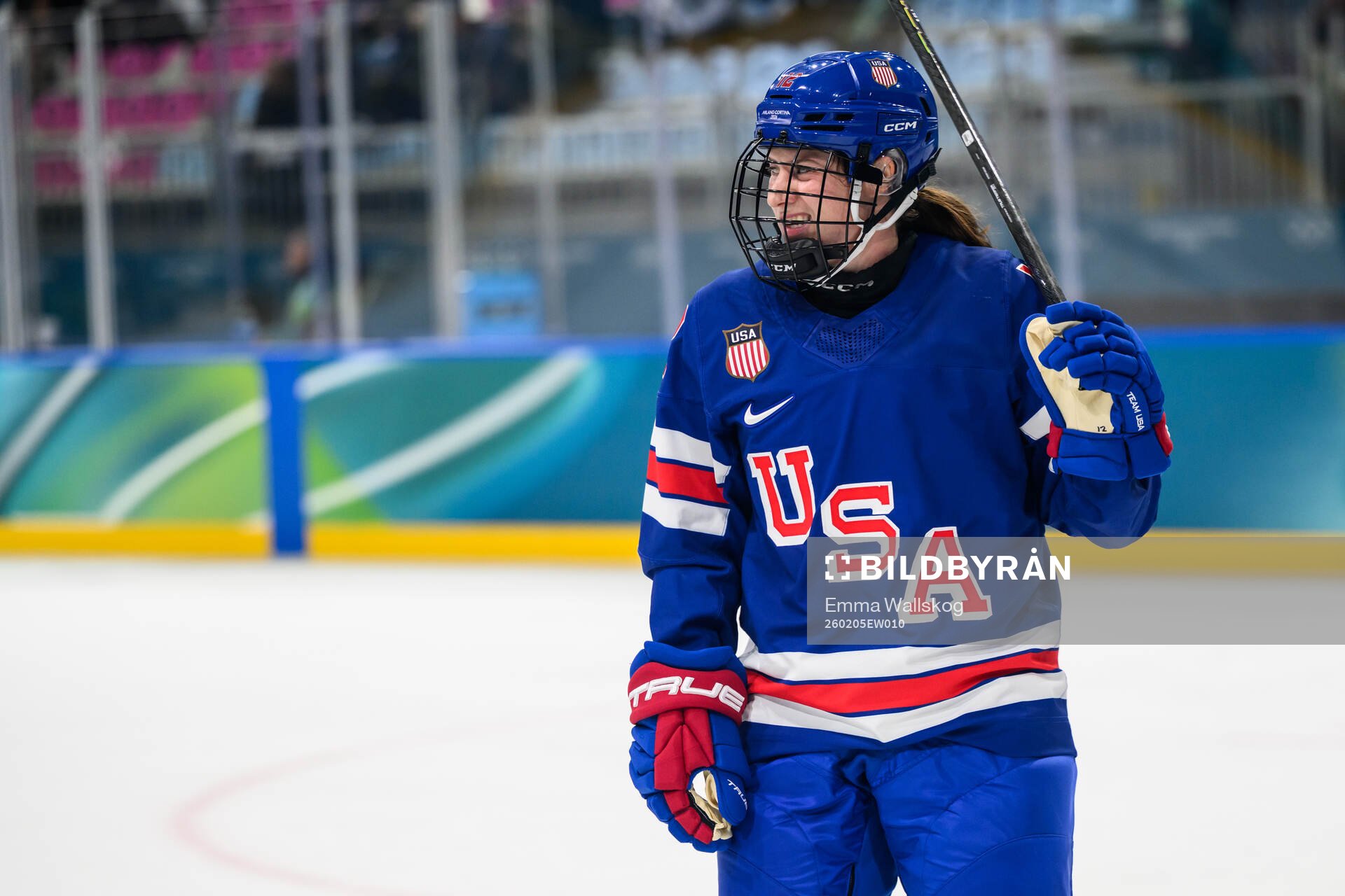 Kelly Pannek of USA looks dejected in the women's ice