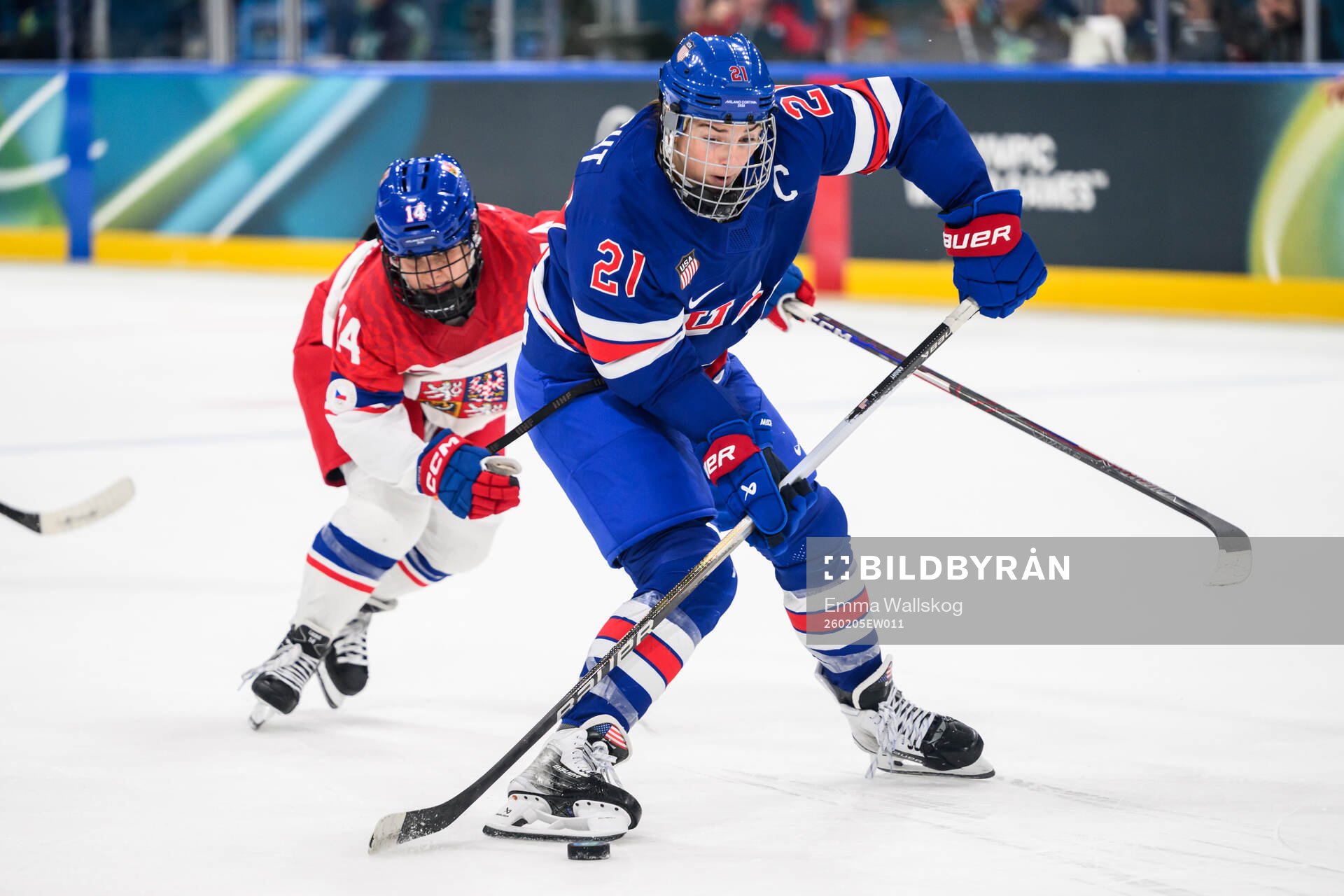 Dominika Laskova Czech Republic and Hilary Knight of USA in