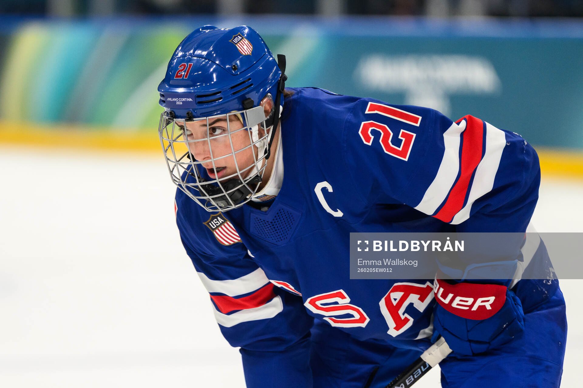 Hilary Knight of USA in the women's ice hockey game between