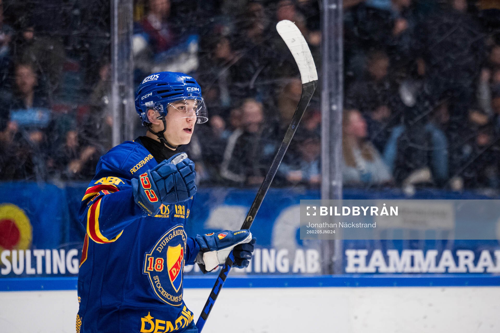 Djurgårdens Victor Eklund jublar