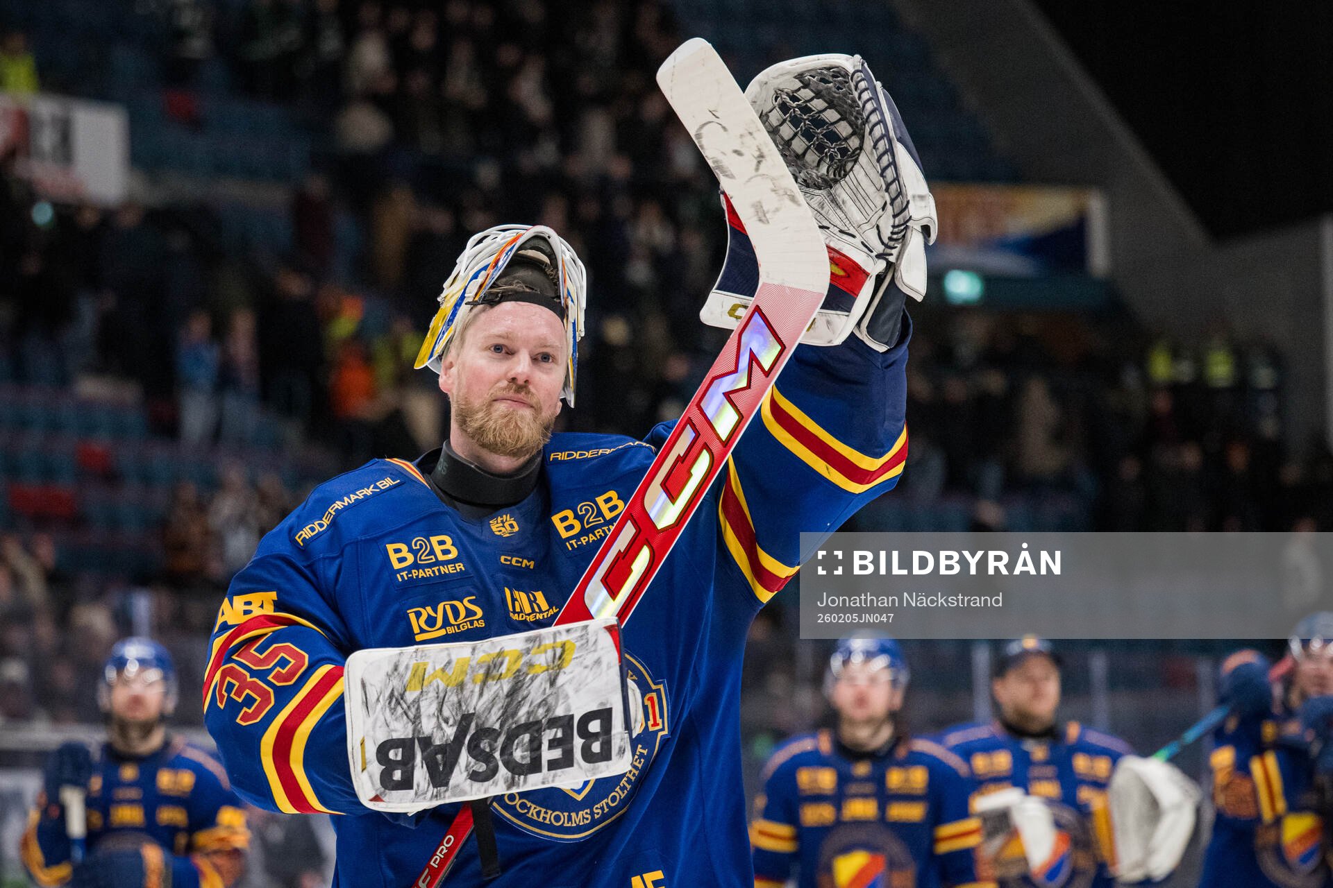 Djurgårdens målvakt Magnus Hellberg jublar