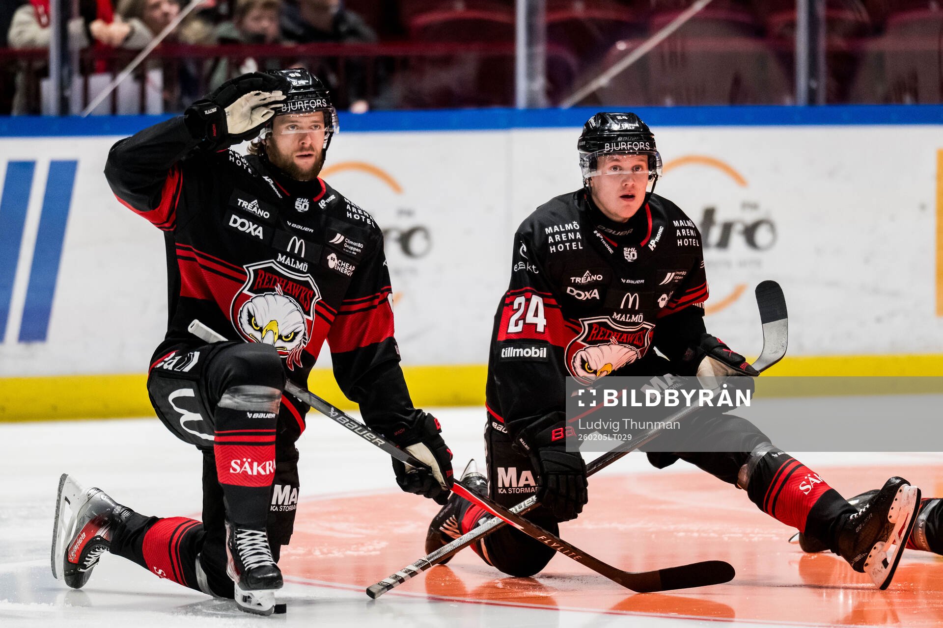Malmö Redhawks Carl Persson och Filip Björkman