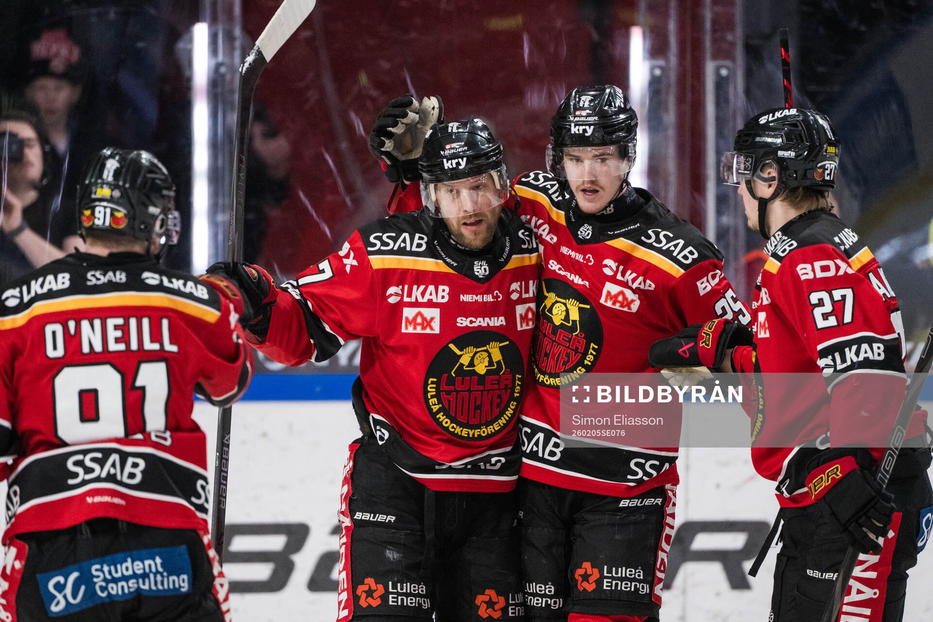 Luleås Linus Omark, Filip Eriksson och Oskari Laaksonen
