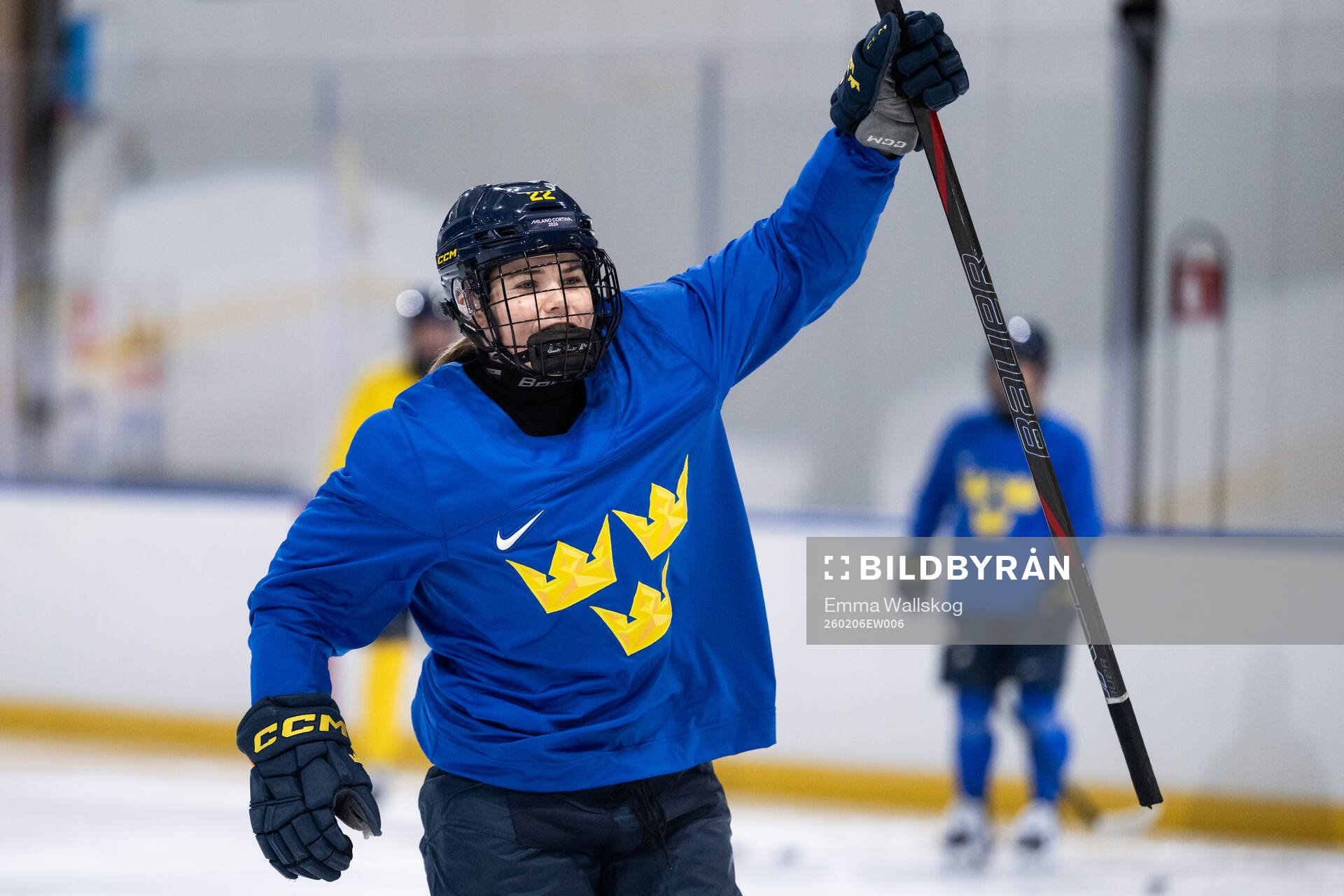 Hanna Thuvik of Sweden at a ice hockey practice session