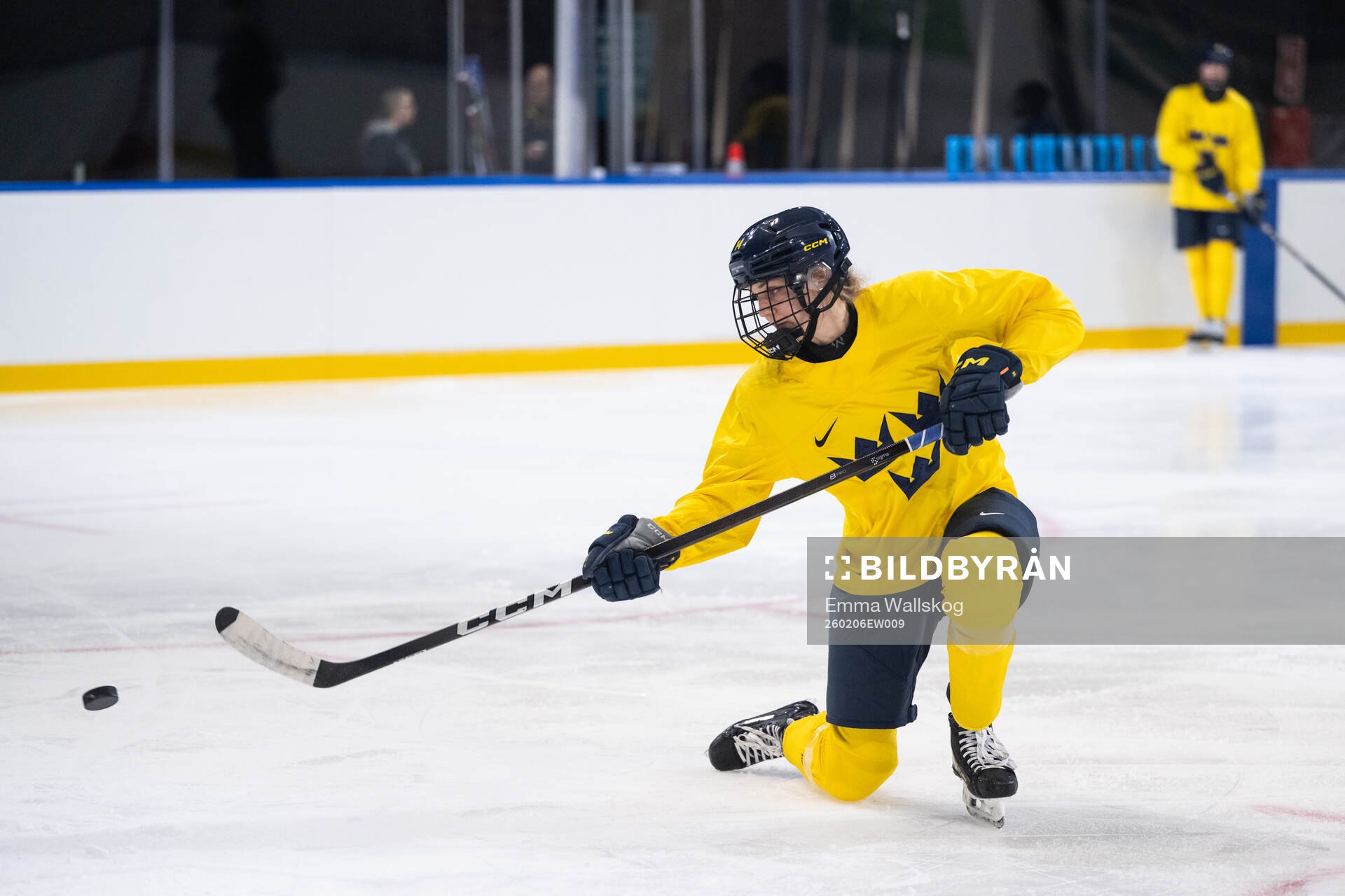Ida Karlsson of Sweden at a ice hockey practice session