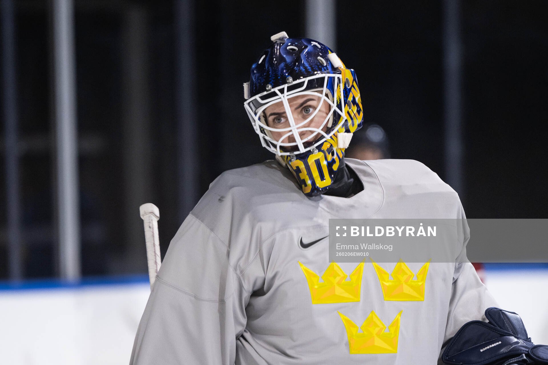 Emma Söderberg of Sweden at a ice hockey practice session