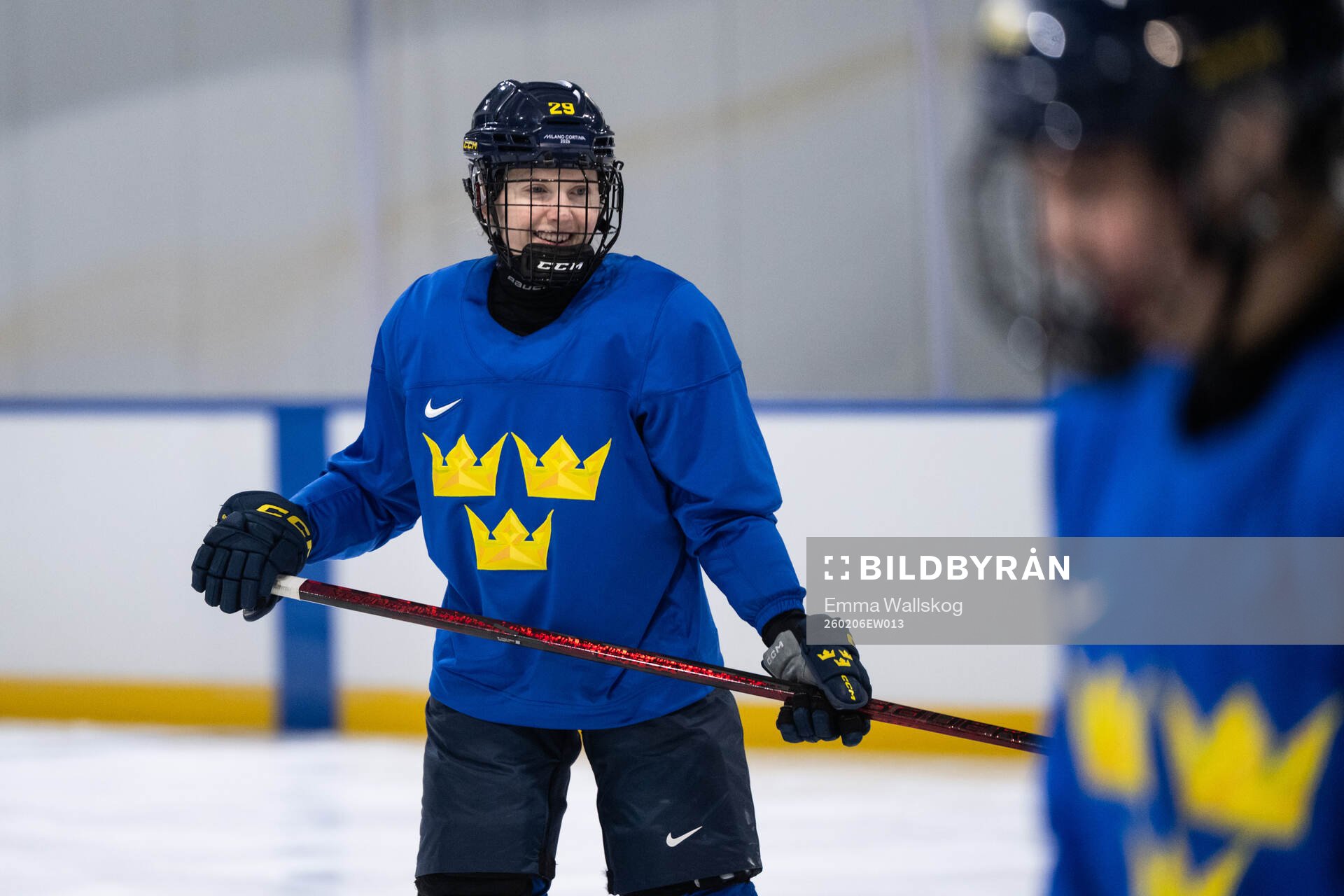 Ebba Hedqvist of Sweden at a ice hockey practice session