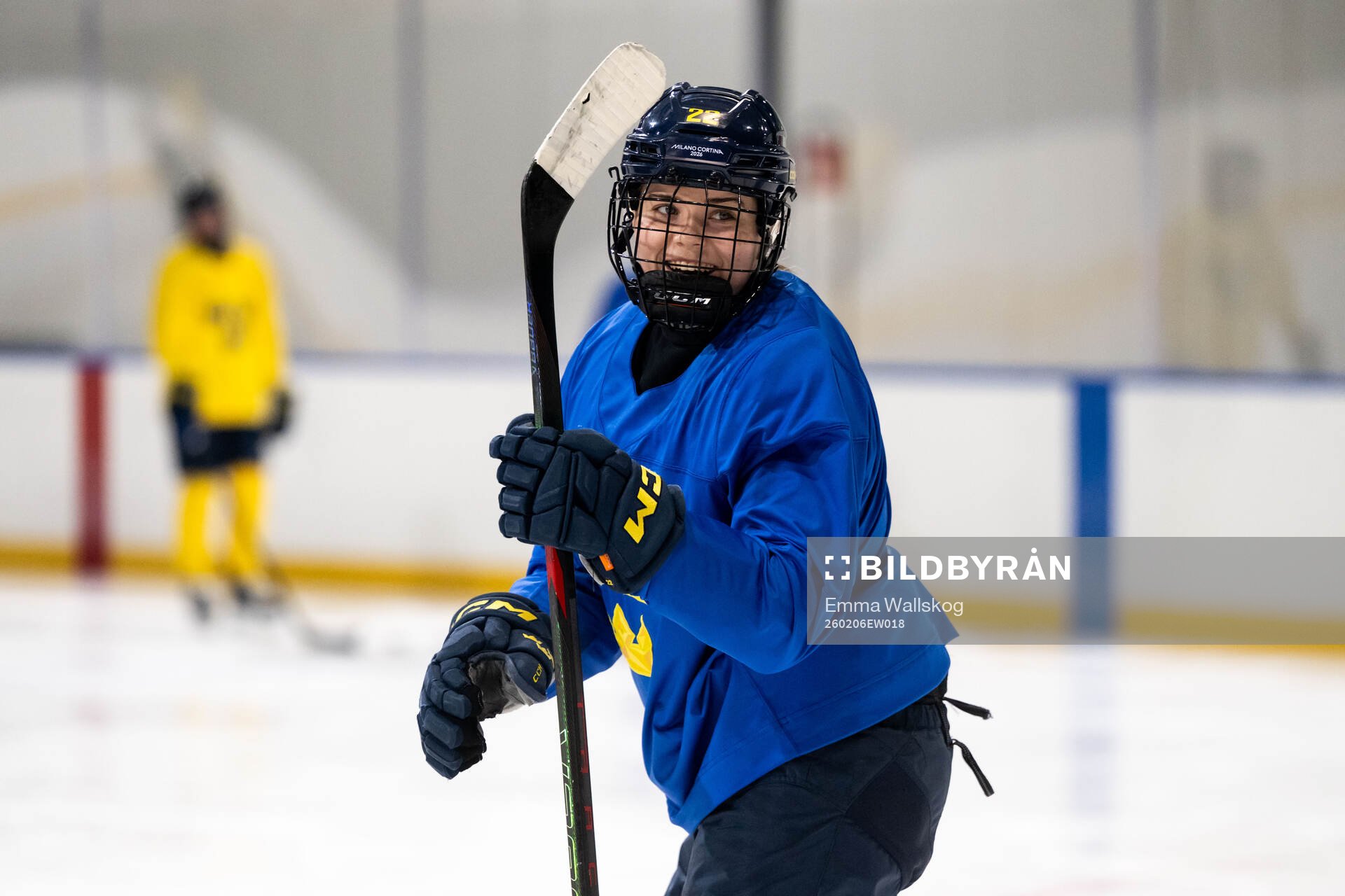 Hanna Thuvik of Sweden at a ice hockey practice session