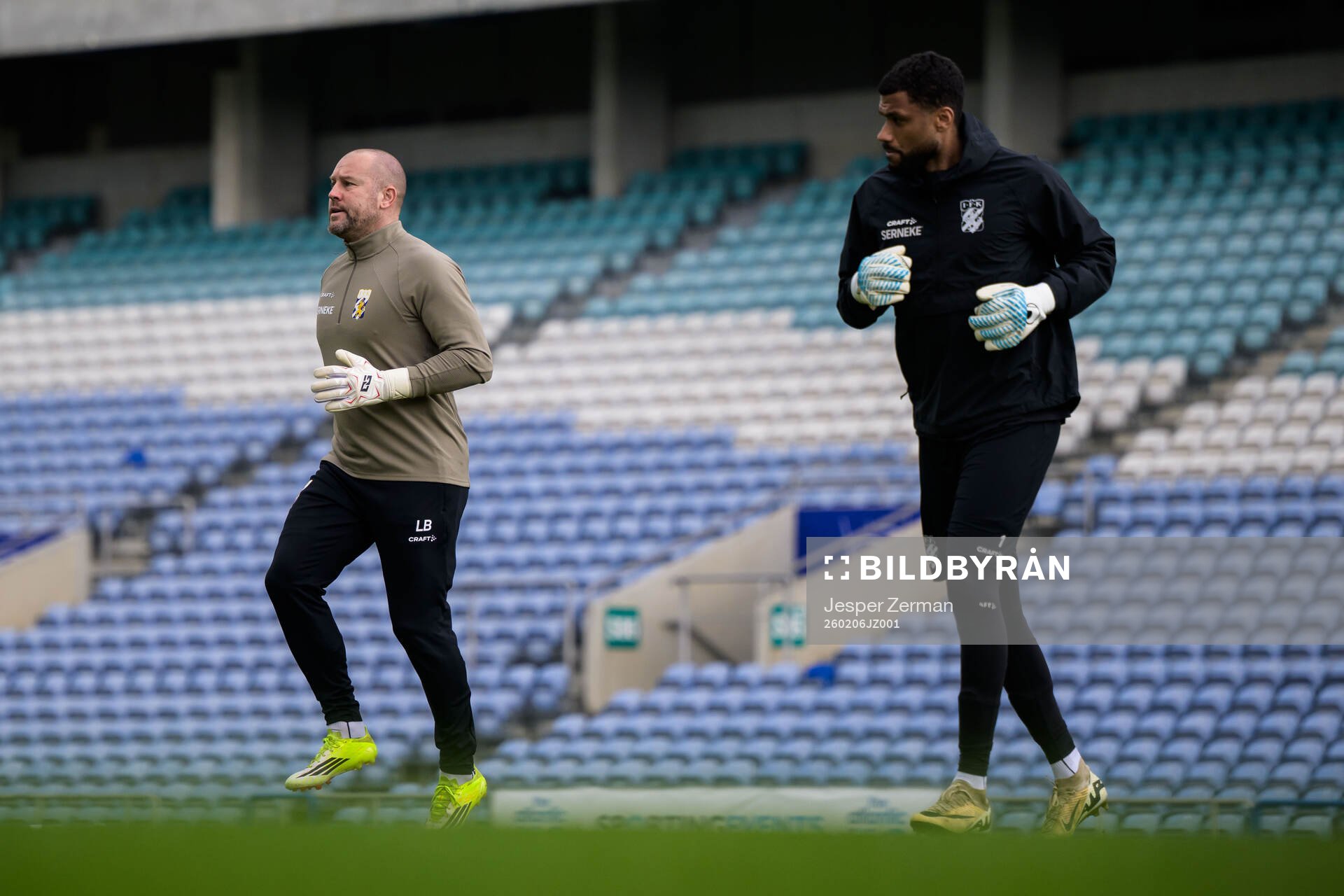 Goalkeeper coach Lee Baxter and Goalkeeper Jonathan Rasheed