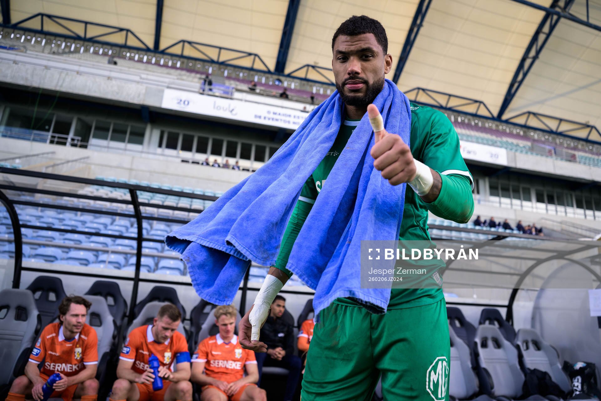 Goalkeeper Jonathan Rasheed of IFK Göteborg celebrates