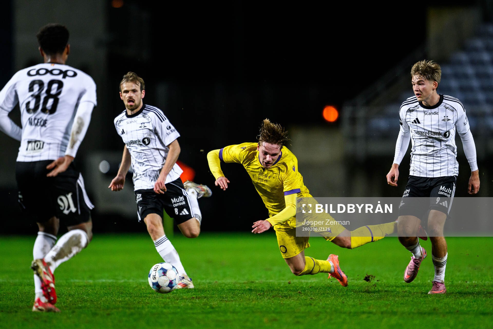 Jeppe Kjaer of Mjällby and Ole Sæter of Rosenborg