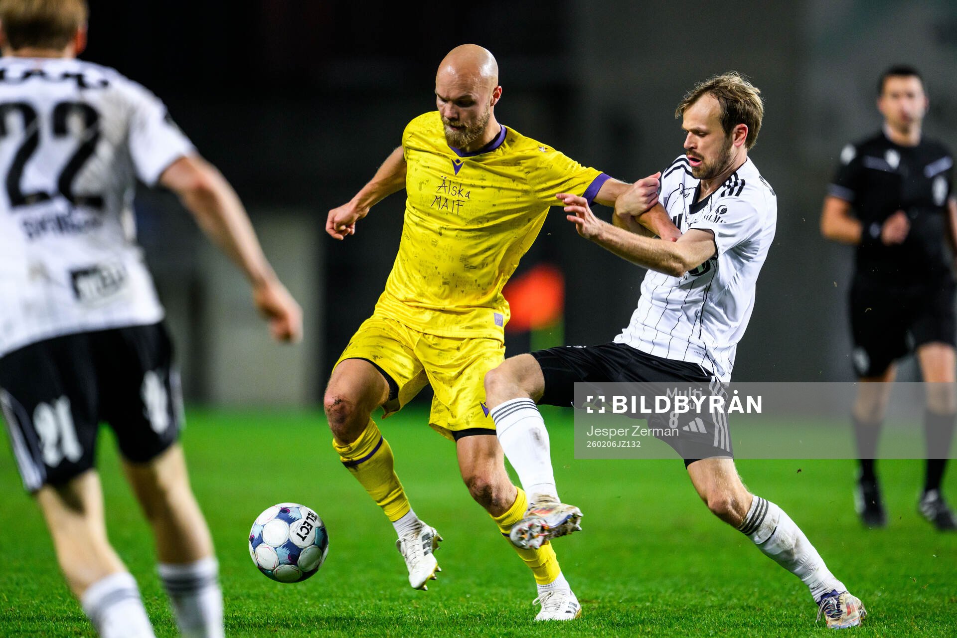 Viktor Gustafson of Mjällby and Iver Fossum of Rosenborg