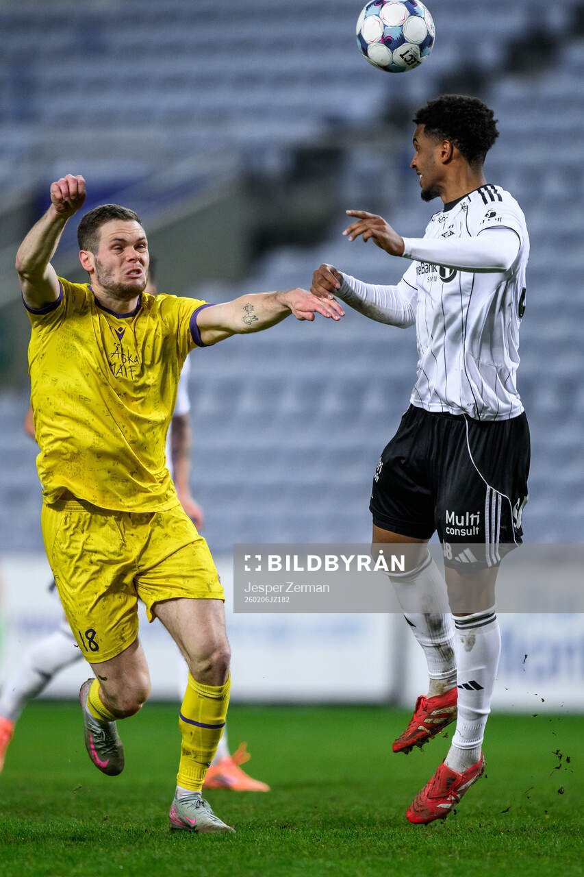 Jacob Bergström of Mjällby and Mikkel Konradsen Ceide of