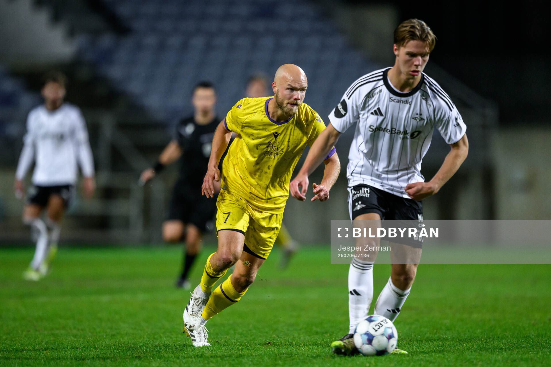 Viktor Gustafson of Mjällby and Håkon Volden of Rosenborg