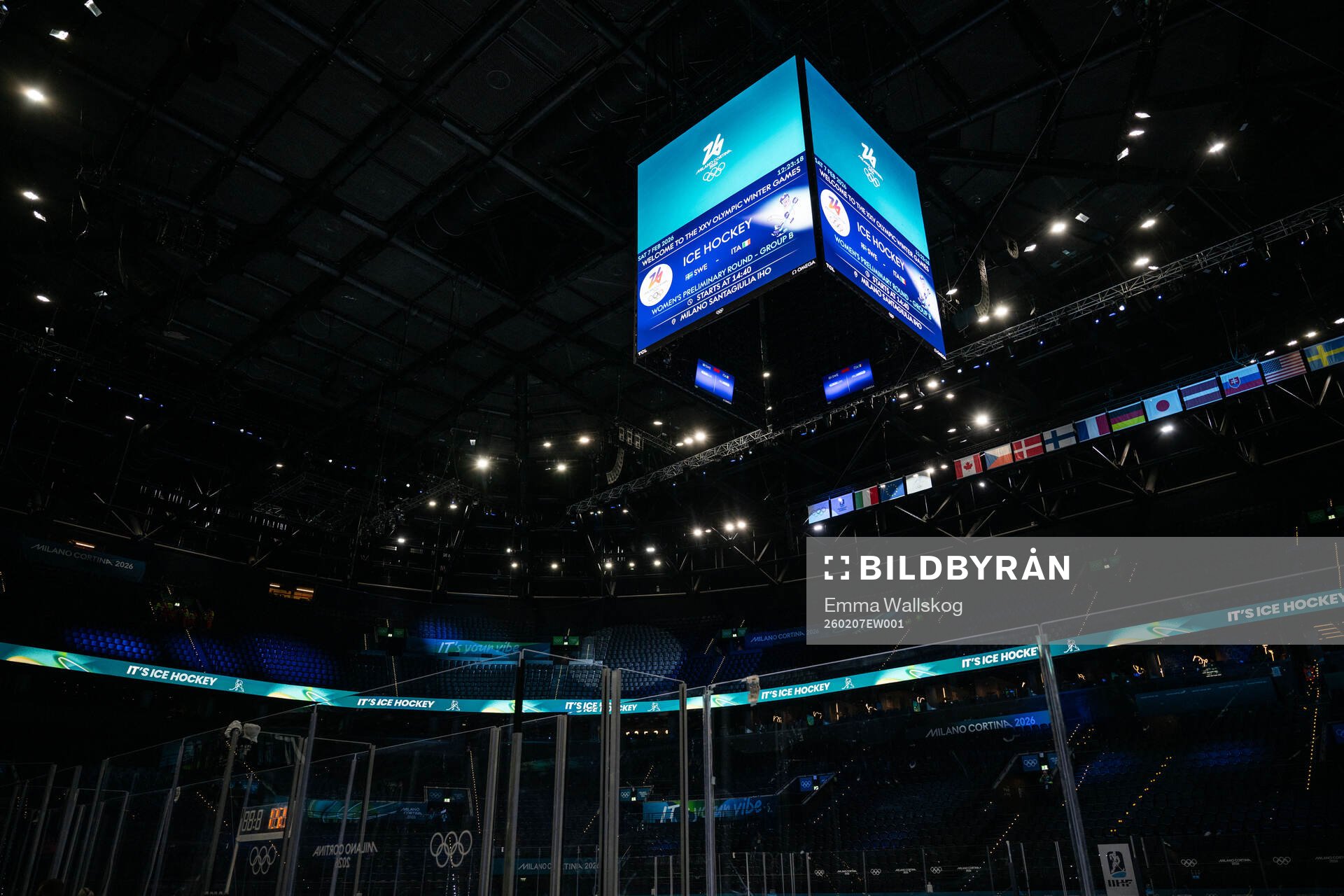 Interior view of Milano Santagiulia Ice Hockey Arena