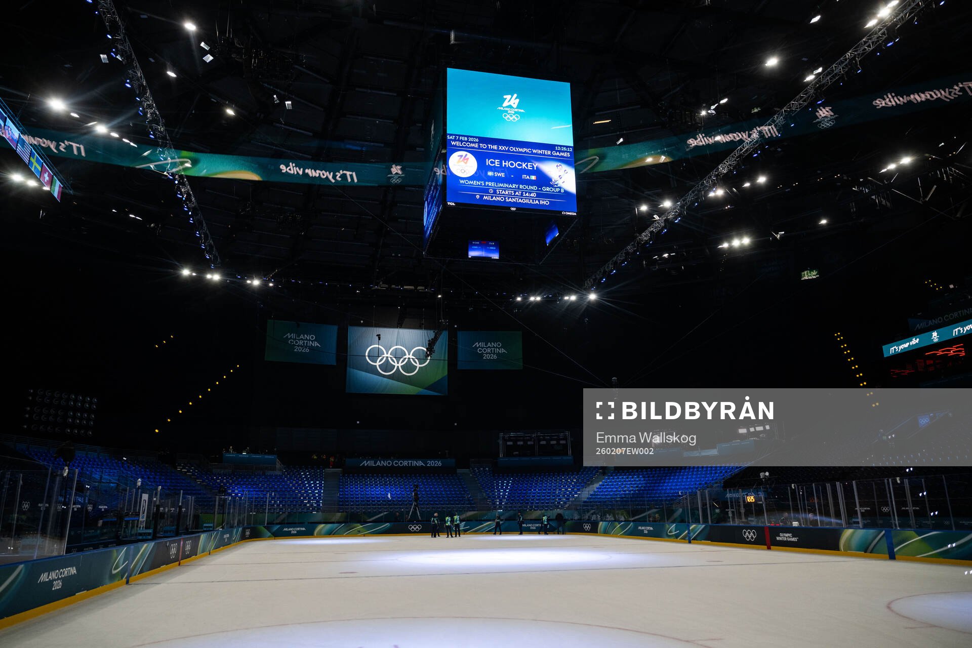Interior view of Milano Santagiulia Ice Hockey Arena