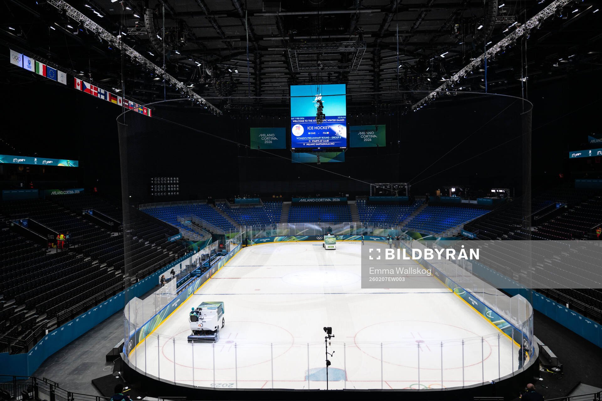 Interior view of Milano Santagiulia Ice Hockey Arena