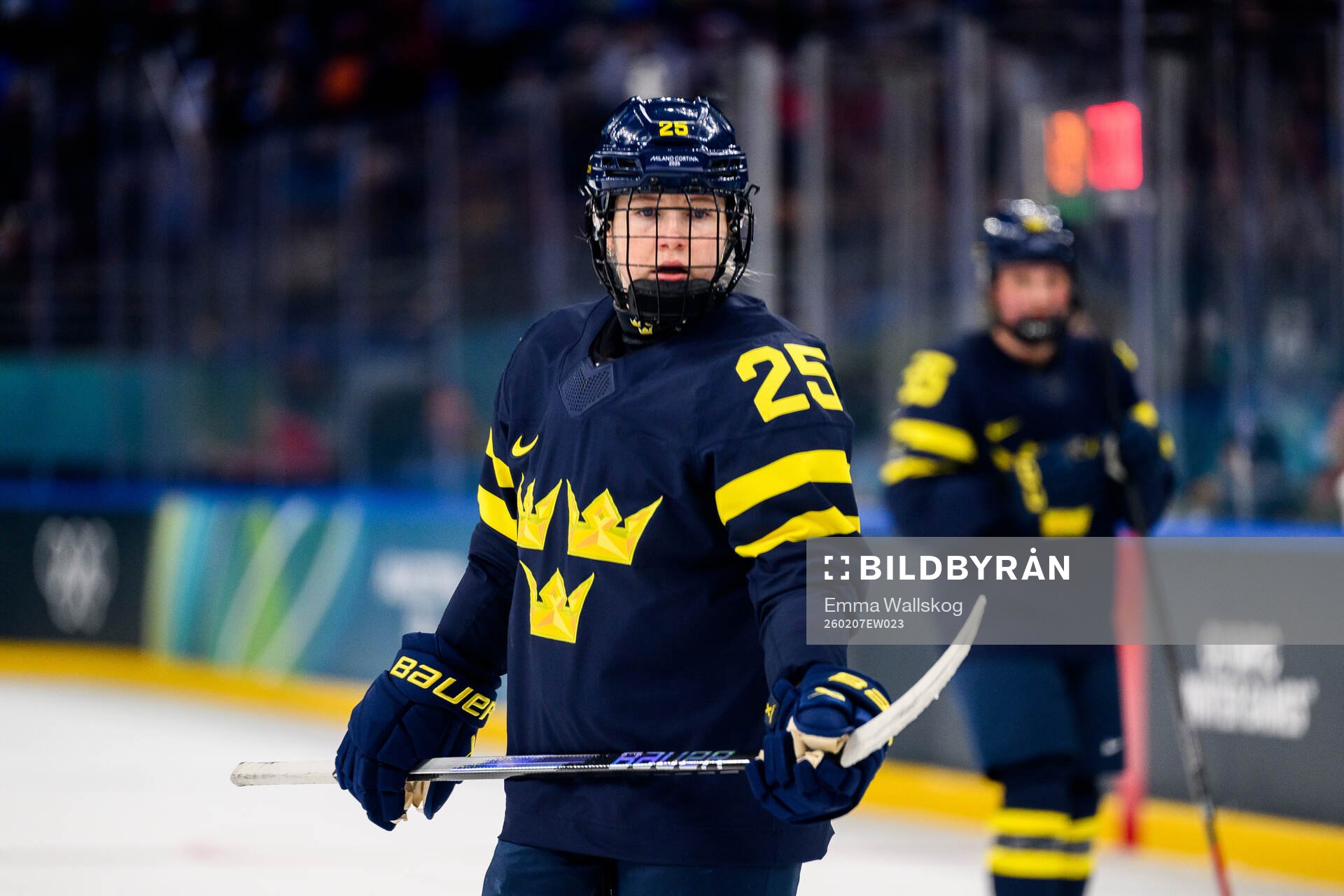 Lina Ljungblom of Sweden in the women's ice hockey game