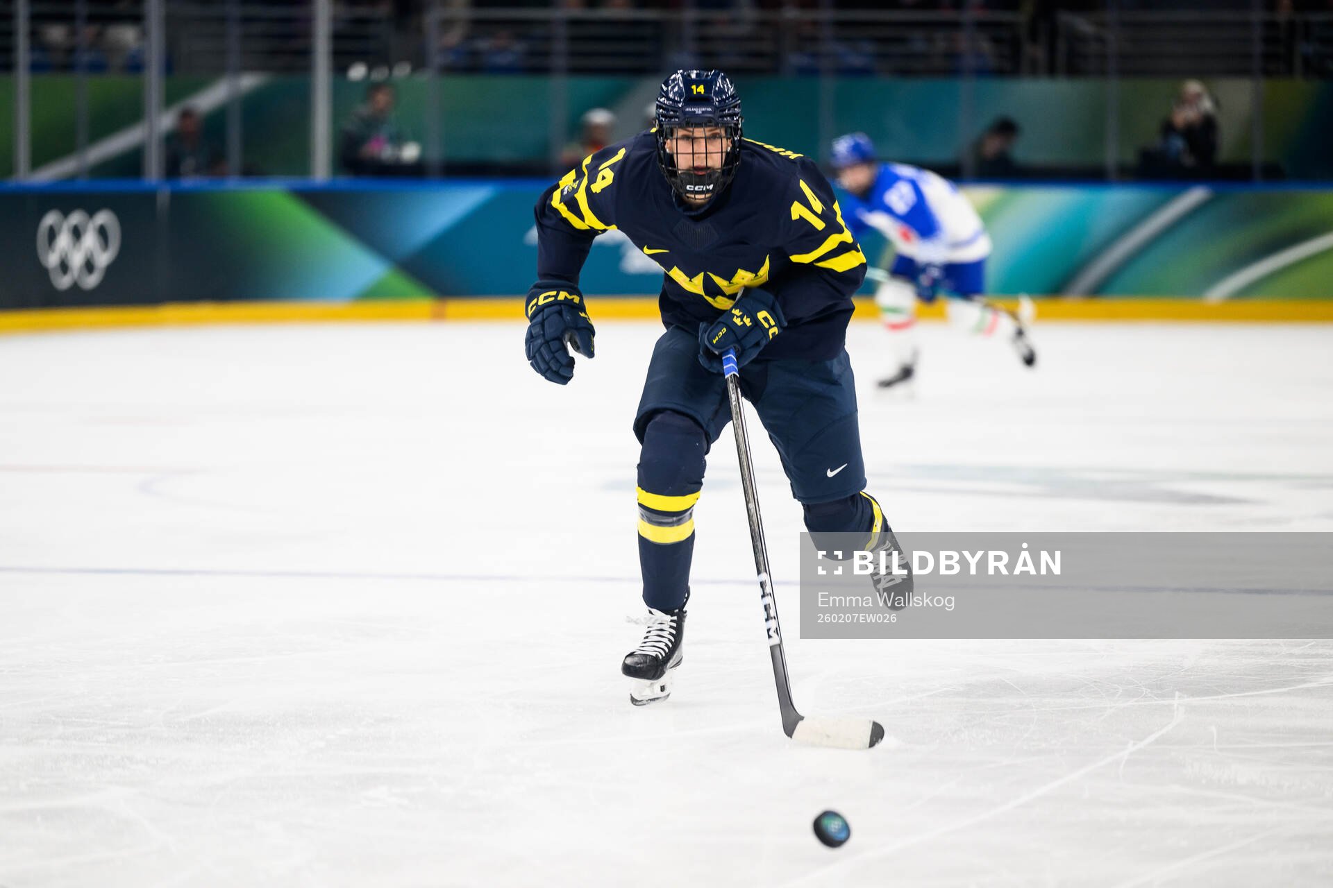 Ida Karlsson of Sweden in the women's ice hockey game