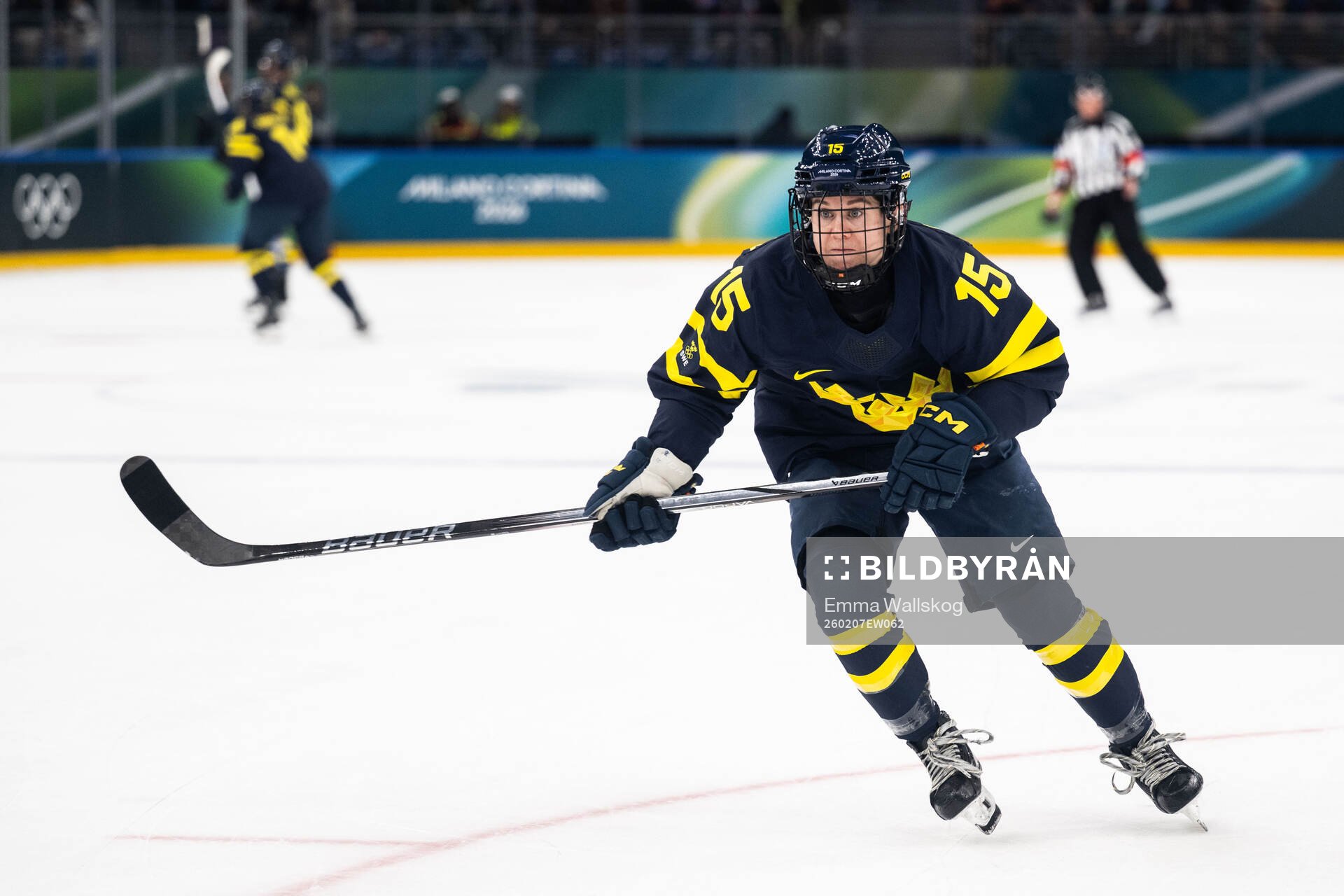 Lisa Johansson of Sweden in the women's ice hockey game