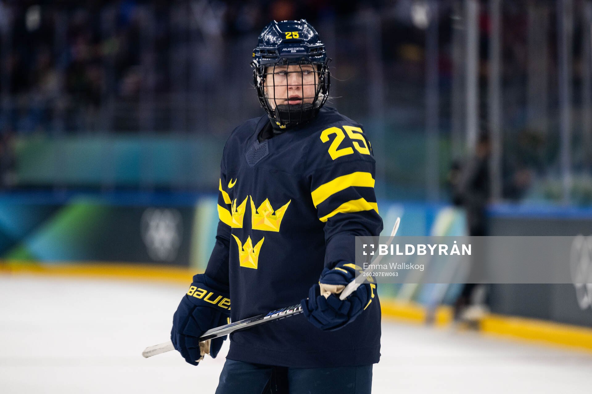 Lina Ljungblom of Sweden in the women's ice hockey game