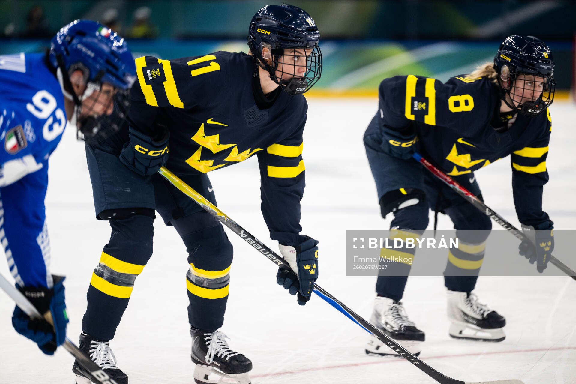 Josefin Bouveng of Sweden in the women's ice hockey game