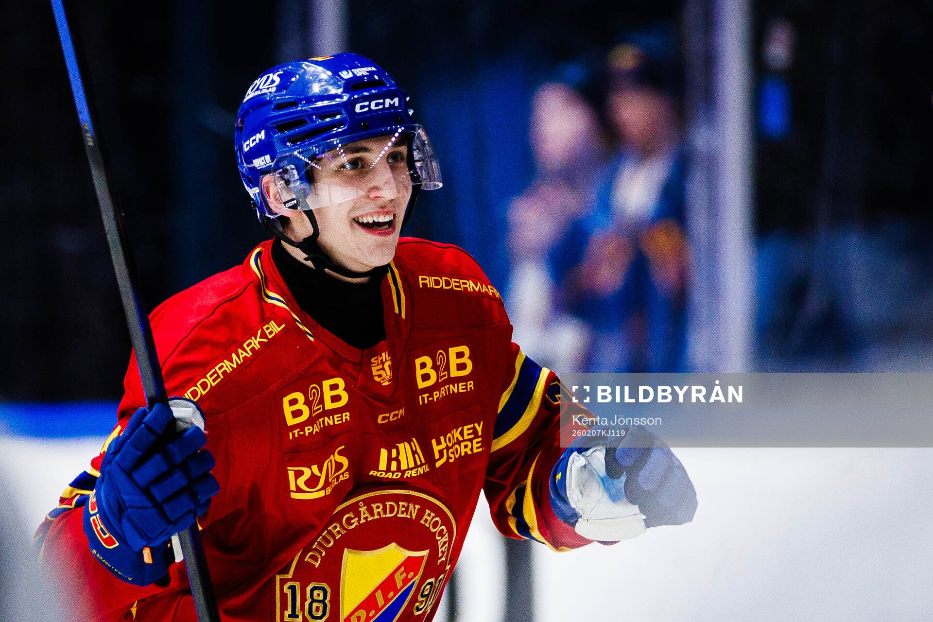 Djurgårdens Victor Eklund jublar