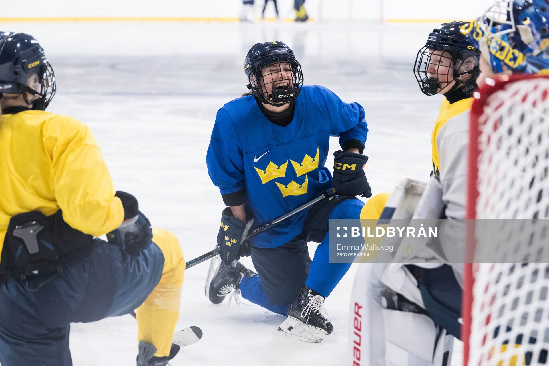 Linnea Andersson of Sweden at a ice hockey practice session