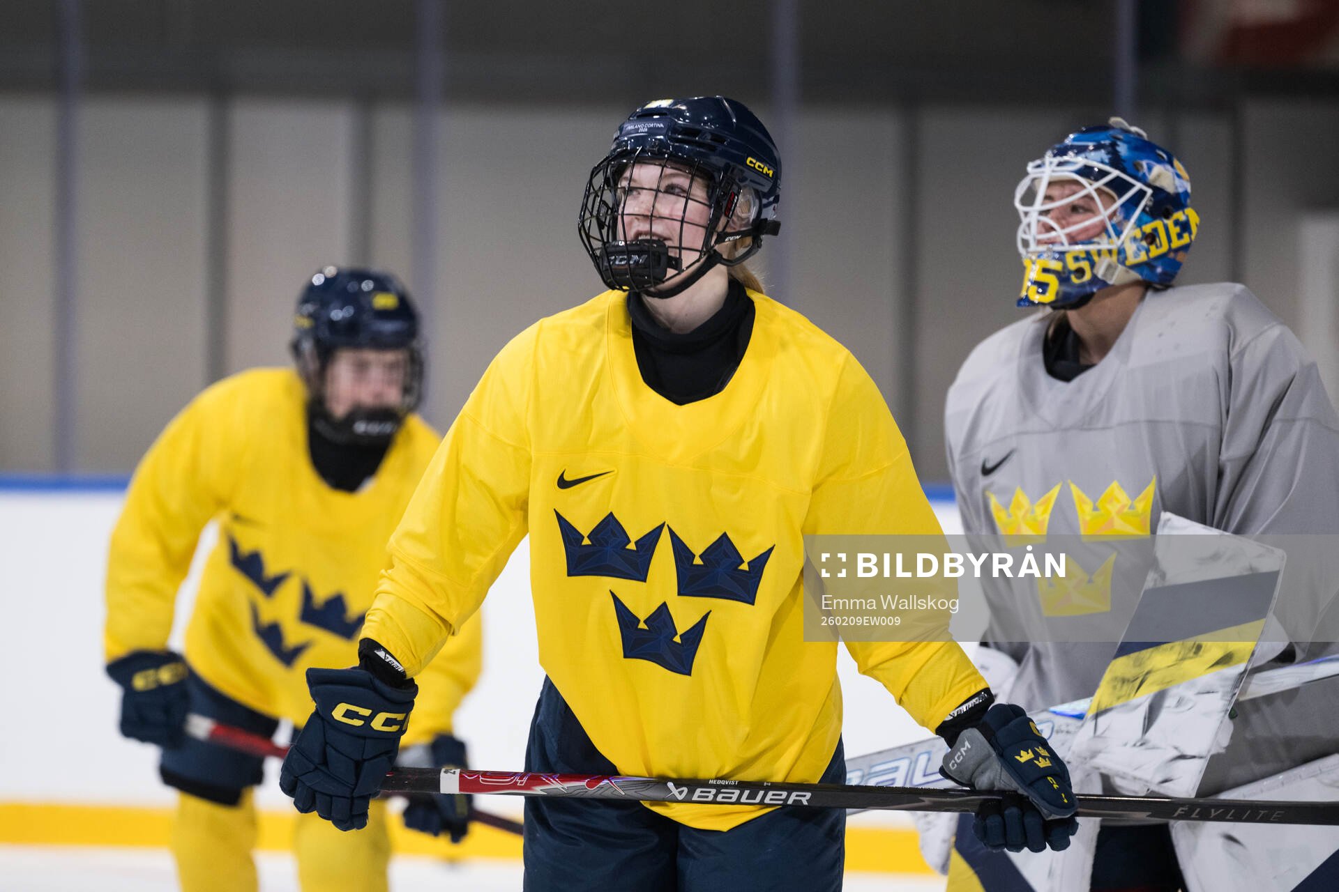 Ebba Hedqvist of Sweden at a ice hockey practice session