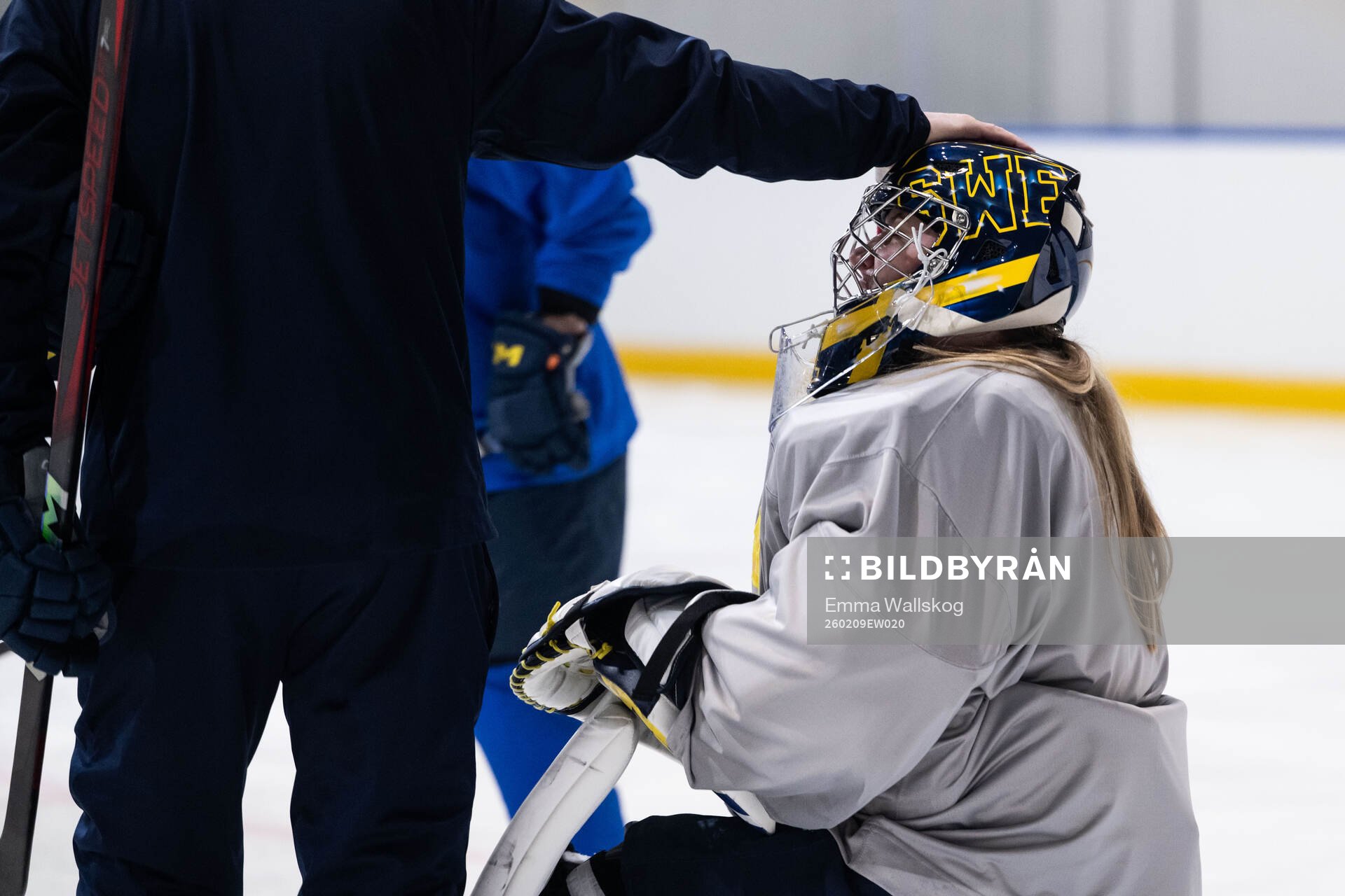 Goaltender Ebba Svensson Träff of Sweden at a ice hockey